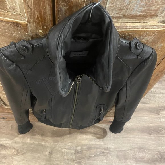 Rudsak Women's Black High Collar Leather Jacket - Picture 6 of 11